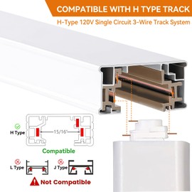 AOAXL 7W H Type Track Lighting Heads, GU10 Base Adapter 3000k 4000k 5000k Replaceable Supporting 2inch Bulb(NOT Included) Track Light Fixture for Kitchen Desk Living Room Wall Art Exhibition, 8 Pack