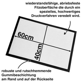 Herzbotschaft Doormat | Door Mat with Saying | 60 x 40 cm | Shoe Parking | for Indoor and Outdoor Use | Rug for the Front Door/Hallway | Gift for the First Home | Housewarming | Made in Germany