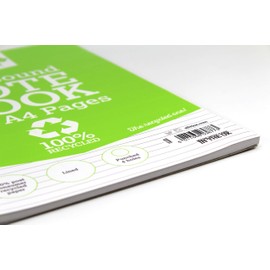 Silvine 104 Page A4 Everyday Recycled Wirebound Notebook, White, Ruled 8mm Feint