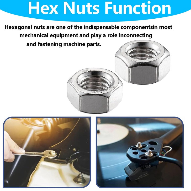 90pcs M8-1.25 Hex Nuts, 304(A2-70) Stainless Steel Hardware Nuts,Standard Metric
