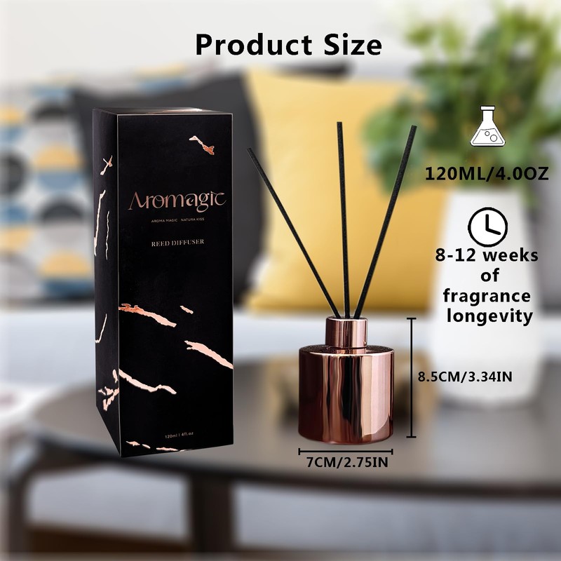 Aromagic Reed Diffuser Set,4oz Cherry&Barry Scented Diffuser with 5 Reed