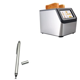 BoxWave Stylus Pen Compatible with KETIAN Smart Toaster KT-01U (5 in) - DualTip Capacitive Stylus, Fiber Tip Disc Tip Capacitive Stylus Pen - Metallic Silver