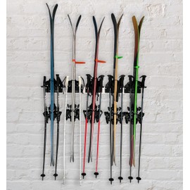 TRAPAWAY Wall Rack | Holds 1 pair of Skis or Snowboard by Bindings | Garage Organizer for Yard Tools, Gear & Equipment | Aluminum | No Moving Parts to break or Pinch Points