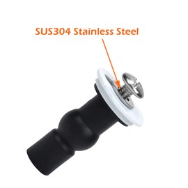 Toilet Seat Screws,2 Pack Toilet Seat Hinges Blind Hole Fixings Universal Expanding Rubber Top Nuts Screws for Toilet Lid Cover Black