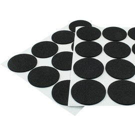 Bivethoi 60pcs Self-Stick Round Felt Furniture Pads Self-Adhesive Felt Pad for Chairs & Seat Legs, Easy Slide, Anti Scratch, Noise Stopper, Bumper & Buffer, Floor (1.5"/38 mm, Black, Round)