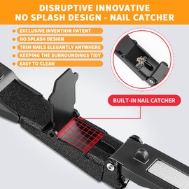 FEIXON Nail Clippers for Men Women with Catcher,Heavy Duty No Splash Ultra Sharp Fingernail Clipper & Toenail Clippers,Nail Cutter with Nano Nail File for Adult,Seniors,Home,Travel,Gifts