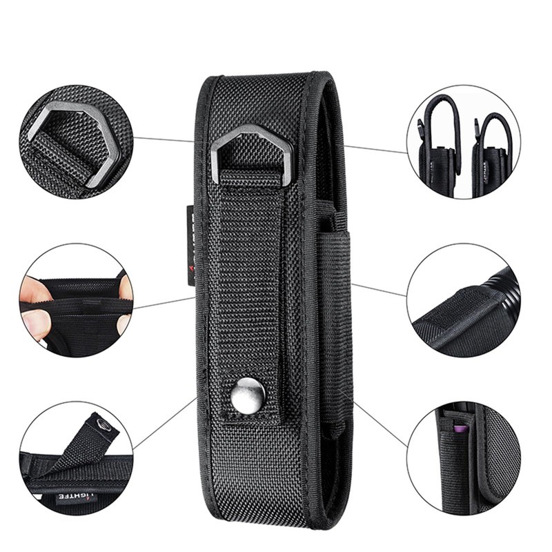 Flashlight Holster, Torch Cover Holder, Nylon Belt Torch Pouch Holder