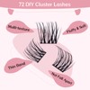 Cluster Eyelashes, Pack of 72 Individual Eyelashes, Eyelash Cluster DIY