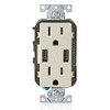 Leviton Contacto Duplex con Cargador Usb, Resistente a Interferencia de