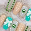 Beige Chain Handmade Nail Tip - Oval M / 베이지