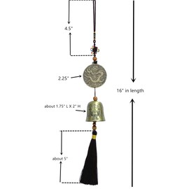 Traditional Lucky Feng Shui Wind Chime Bell Hanging Ornament Decoration for Protection Success Peace and Wealth (Chinese Dragon)