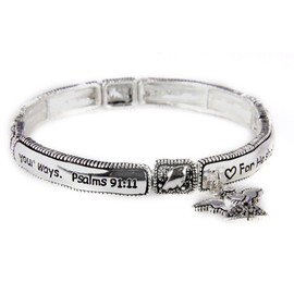 4030891 Psalm 91:11 Angel Stretch Bracelet Scripture Guardian Protect Watch Over