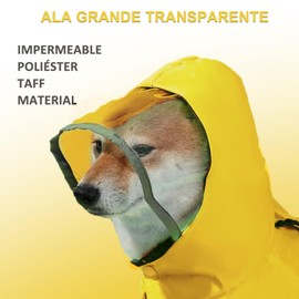 LETMYTH Impermeable para Perros, Chubasquero Deportivo con Capucha con Tiras Reflectantes y Patas Ajustables, Chubasquero portátil para Perros pequeños y medianos (XX-Large)