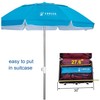 AMMSUN 6.5ft Twice Folded Portable beach umbrella with Sand Anchor