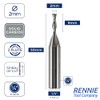 2mm x 8mm Flute x 1/4" Shank Solid Carbide Spiral