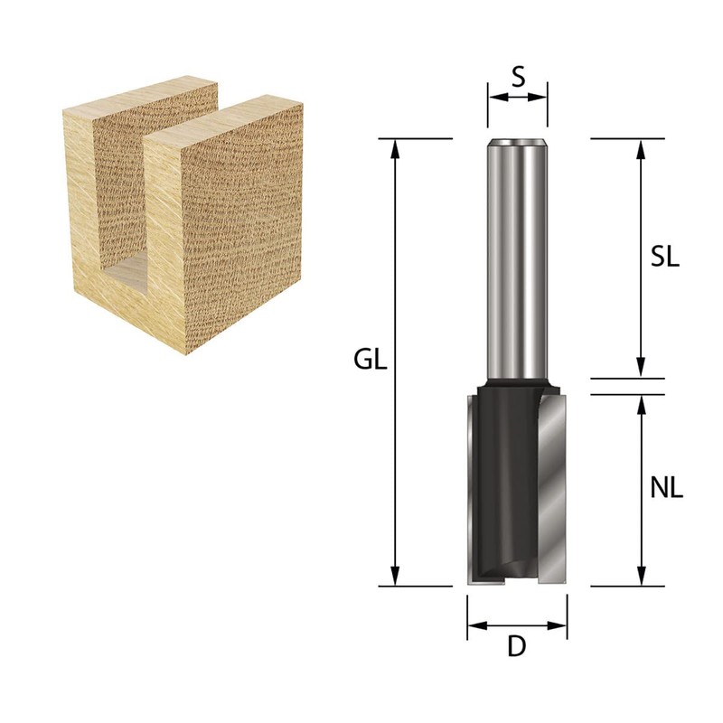 ENT Straight Cutter TC Shank (C) 12 mm, Diameter (A)