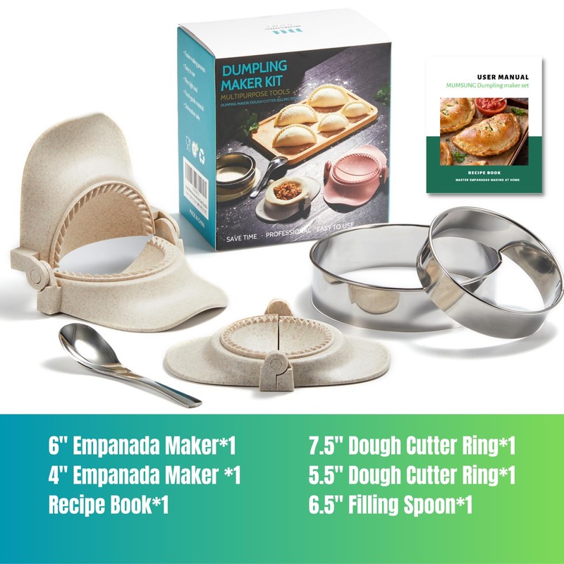 MUMSUNG Empanada Maker Press, 2size (6"+4") Professional Dumpling Maker Mold