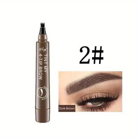 Four Claw Liquid Eye Brow Pen, 1 CountWaterproof Long-lasting Eyebrow Pencil, Sweat-proof Smoothing Tip Brow Styling Pen for DailyUse:_MB-02（Dark Brown）