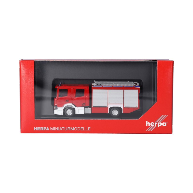 Herpa modello di camion Scania CP28 Crewcab veicolo antincendio "Feuerwehr",