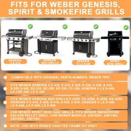 PETKAO 7672 Flat Top Griddle for Weber Crafted Grill Genesis II 300/400 Series, Genesis S/E-325S EX-325S SX-325S Replacement Parts, Crafted Griddle Accessories for Weber Spirit/Smokefire EX4 EX6 Grill