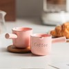 INSETLAN Pink Ceramic Espresso Measuring Cups, Set of 2, 90