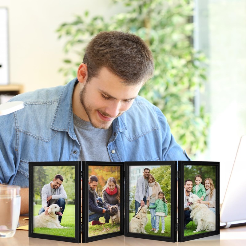 Sintuff 8 x 10 Picture Frames Hinged Fold Photos Frame