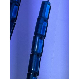 Teal Blue Color Glass Tubes 4x12mm 1 Strand 31 Beads  Glass Beads