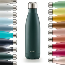 Blumtal® Trinkflasche Edelstahl Charles - Thermosflasche 1000 ml - BPA-freie Thermo Trinkflasche kalt&warm - auslaufsichere Trinkflasche Metall/Edelstahl Trinkflasche 1L - Thermoflasche - Dunkelgrün