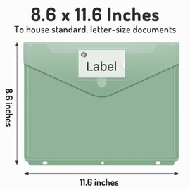 Forvencer Binder Pocket, 10 Pack Super Heavyweight Plastic Folders with Tight Closure, Binder Folders Side Loading, 3 Ring Binder Pocket, Binder Dividers with Pockets, Letter Size, Retro Series