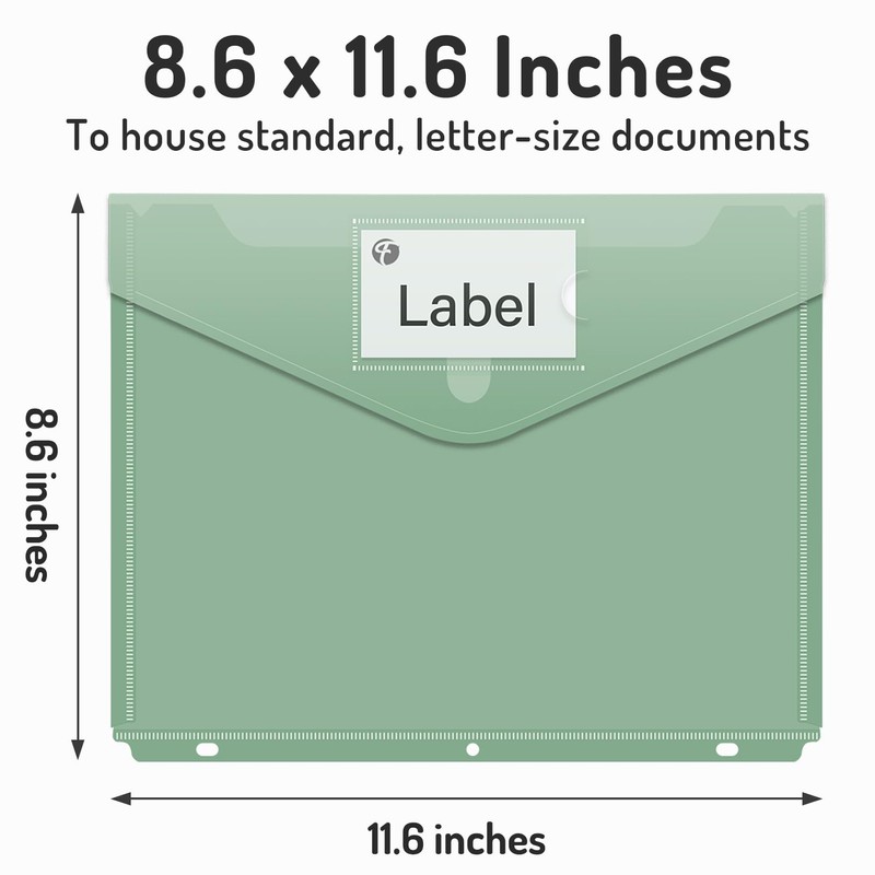 Forvencer Binder Pocket, 10 Pack Super Heavyweight Plastic Folders with