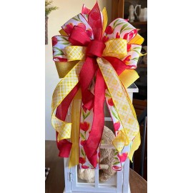 Handmade 10 " Handmade Spring/Summer Wired Bow for Wreath Lantern Baskets # 234 rb