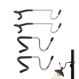 TUKEVA Pack of 4 Lantern Holder Camping S-Shaped Camping Lamp Hook Lantern Holder for Camping and Garden Camping Lantern Holder Tent Pole for Camping Garden Hanging Lanterns Kettle (Black)