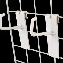 White Wire Mesh Hook Clips (8-Pack) for Wire Rack Shelves & Organizers Wire Mesh Hook 2ea