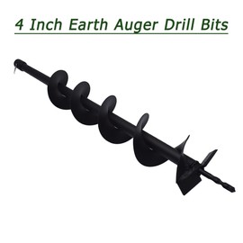 Timunr 4 Inch Earth Auger Drill Bits for Planting, 4 x 31.5 Gasoline Engine Auger Post Hole Digger Drill Bits, Bulb Planter Tool with 3/4 Shaft