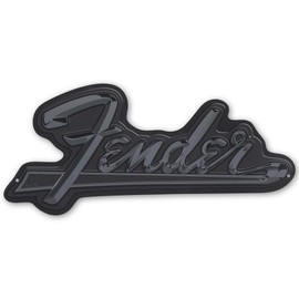 Fender Logo Silver Metal Sign - Vintage Fender Wall Decor for Music Room or Man Cave