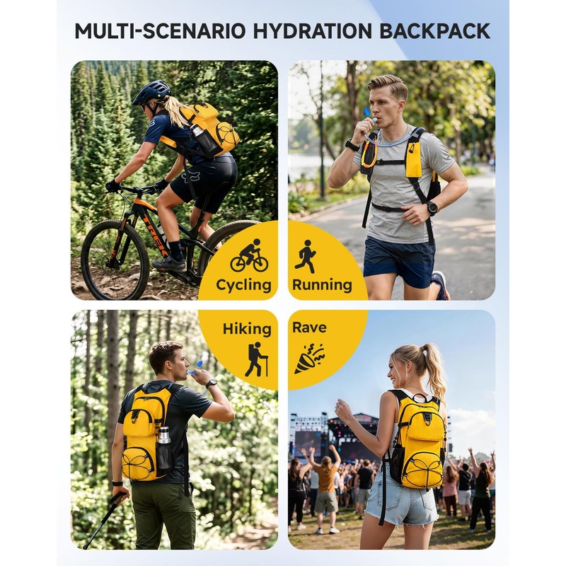 MOKURA 18L Lightweight Hydration Backpack with 2L Water Bladder