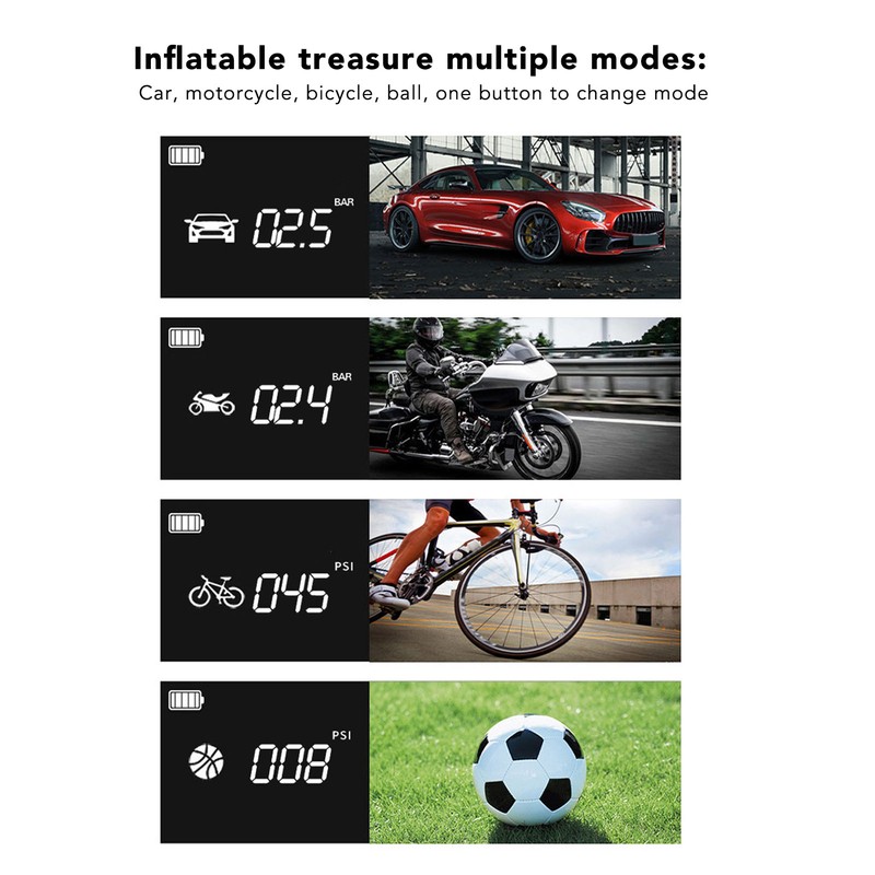 5V 2.4A Charging Pump Portable Cordless Electric Tire Inflator with