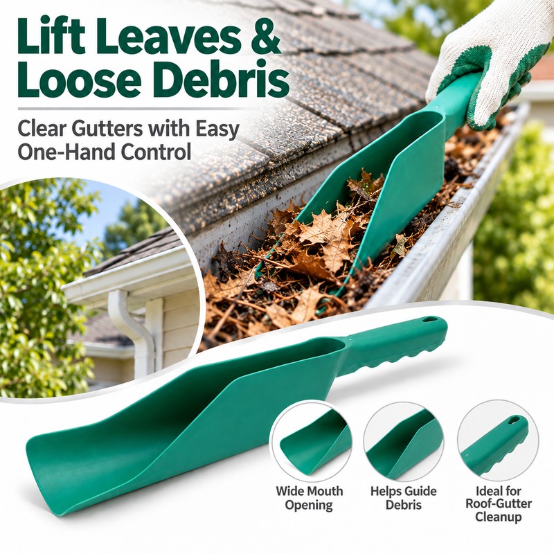 Gutter Cleaning Scoop for Debris Removal – Flex-Fit Garden Tool