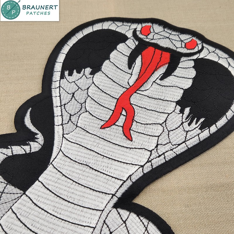 Large Cobra Back Patch Black - 18.2 x 22.8 cm