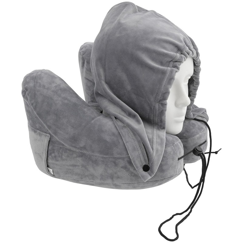 Newgen Medicals Inflatable Neck Pillow with Removable Hood, H Shape