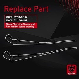 Brazo de limpiaparabrisas delantero compatible con 1984 1985 1986 1987 1988 Toyota 4Runner Toyota Pickup reemplaza 42857 85210-89102 42858 85190-89132