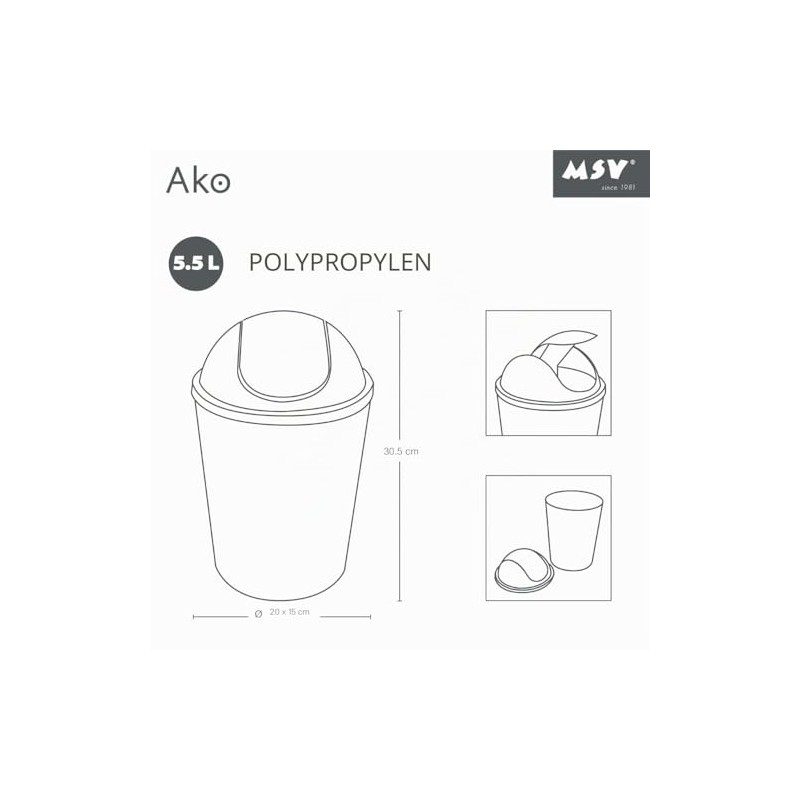 MSV AKO PP Tipping Bucket 5.5 L Saffron Yellow