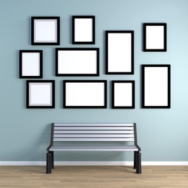 Picture Frame 20 x 25 cm Black Wood with Stand Photo Frame Wood with Glass Top for Table and Wall
