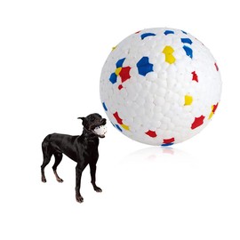 PawfectPals Indestructible Toughest Bouncy Durable Bloom Ball for Aggressive Chewers, TPR Technology, Floating Rubber Ball, Easy to Clean, High Bounce Rate, Play Fetch (Spotted White)