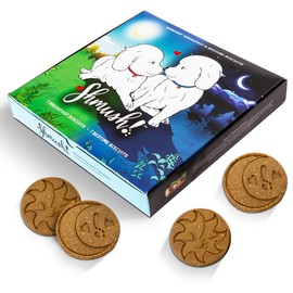 Shmush! Morning & Night Healthy Dog Biscuits – 100% All Natural Dog Treats Superfood with Blueberries, Colostrum & Moringa - Vet Formulated, Non-GMO, USA Made, Grain Free Cookies for Dogs - 14 Count