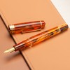 Asvine P20 Piston Fountain Pen Amber Resin, Iridium Medium Nib