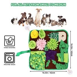 MoYouno Snuffle Mat for Dogs,Interactive Feeding Mat,Pet Slow Feeding Mat,Washable and Durable,Dog Toy for Encourages Foraging and Training Skills-Relieving Boredom and Stress (Green khaki)