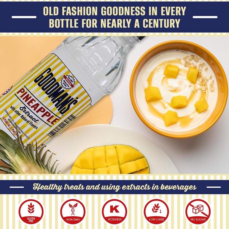 Goodman's Natural Pineapple Extract - Gluten-Free, Non-GMO, Kosher, Low Carb