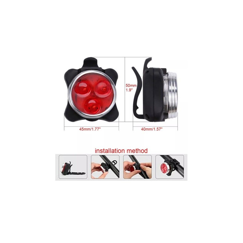 USB Rechargeable Bicycle LED HeadLight and LED Tail Light Sets