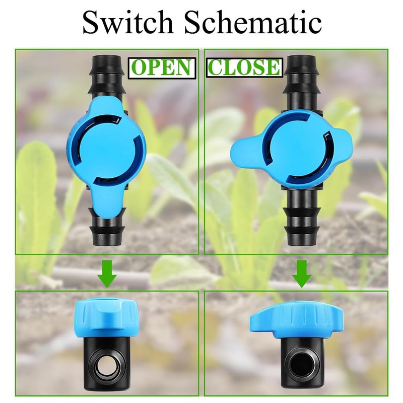 Supertool Drip Irrigation Shut Off Valve, 20mm Plastic In-line Barbed